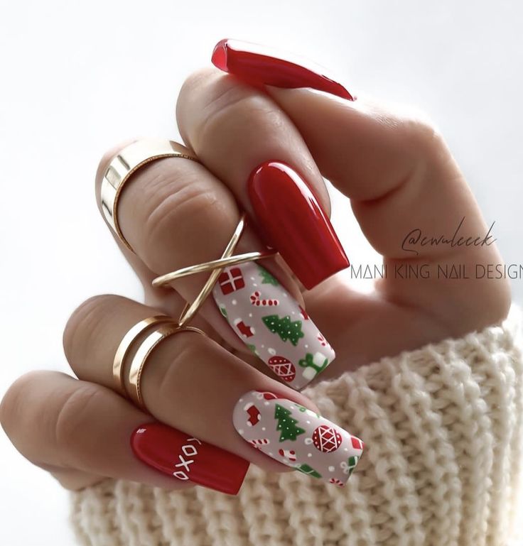 Sweater christmas nails designs